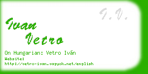 ivan vetro business card