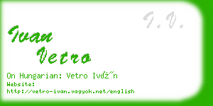 ivan vetro business card